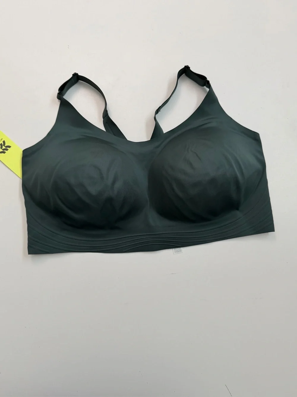 All In Motion Sports Bra High Support Impact Adjustable Straps Band Lined Green